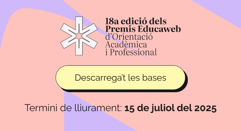 Imagen gráfica de los Premios educaweb 2025 en catalán